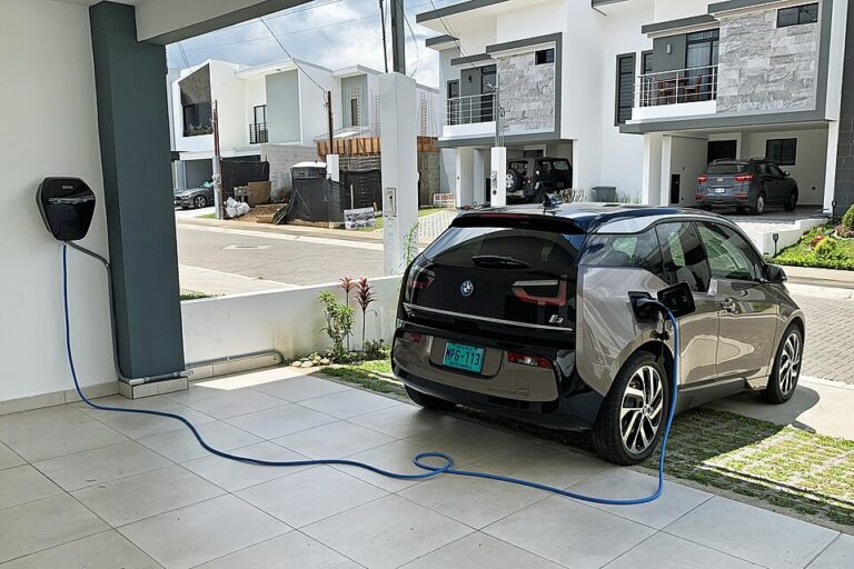 A bmw using a home charging station for Efficient Home Lab